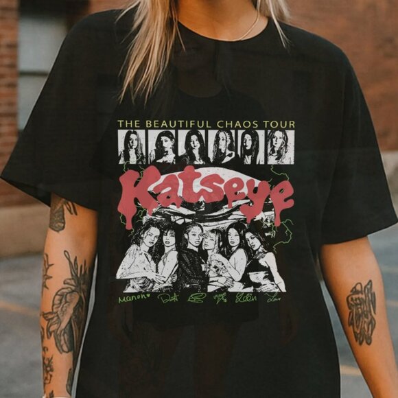 Katseye Kpop Vintage 90s Graphic T-Shirt, Katseye The Beautiful Chaos Tour 2025 - Picture 1 of 1